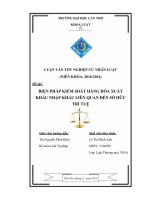 Biện pháp kiểm soát hàng hóa xuất khẩu nhập khẩu liên quan đến sở hữu trí tuệ