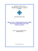 tiềm năng và định hướng phát triển du lịch thành phố châu đốc, tỉnh an giang