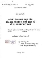 cơ sở lý luận và thực tiến của quá trình hội nhập quốc tế về tài chính ở việt nam