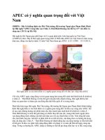 APEC có ý nghĩa quan trọng đối với việt nam