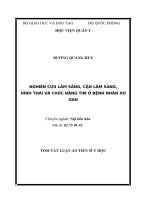 Tóm tắt luận án tiến sĩ nghiên cứu lâm sàng, cận lâm sàng, hình thái và chức năng tim ở bệnh nhân xơ gan