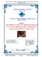 quy định của wto về chống bán phá giá và vấn đề chống bán phá giá đối với hàng xuất khẩu của việt nam