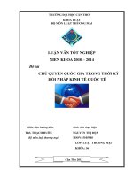 chủ quyền quốc gia trong thời kỳ hội nhập kinh tế quốc tế