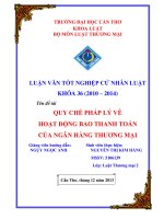 quy chế pháp lý về hoạt động bao thanh toán của ngân hàng thương mại