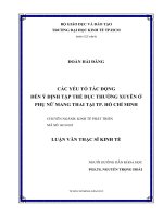 Các yếu tố tác động đến ý định tập thể dục thường xuyên ở phụ nữ mang thai tại thành phố hồ chí minh