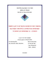 thiết lập và sử dụng sơ đồ tư duy trong dạy học chương i, ii phần ba sinh học vi sinh vật sinh học 11 – cơ bản