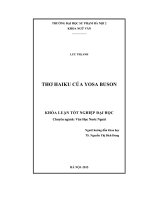 Khoá luận tốt nghiệp thơ haiku của yosa buson