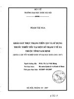 Khảo sát thực trạng tiếp cận và sử dụng thuốc thiết yếu tại một số trạm y tế xã thuộc tỉnh nam định