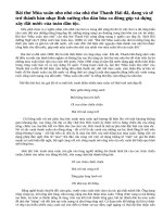 Bài thơ Mùa xuân nho … mùa xuân lớn của cuộc đời. Hãy phân tích bài thơ Mùa xuân nho nhỏ của nhà thơ Thanh Hải để làm sáng tỏ nhận xét trên