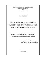 Xây dựng đề kiểm tra đánh giá năng lực học sinh trong dạy học sinh học phần v   sinh học 12