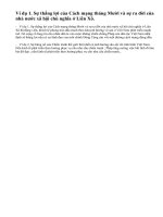 Nêu một ví dụ về mối liên hệ giữa lịch sử thế giới và lịch sử Việt Nam trong thời kì 1917- 1945.