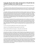 Những nội dung chính của lịch sử thế giới hiện đại (1917-1945)