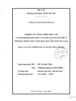 Nghiên cứu về đặc điểm thực vật và thành phần hóa học cả một loài xuyên tiêu ở tỉnh hua phăn nước cộng hòa dân chủ nhân dân lào