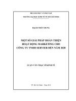 Một số giải pháp hoàn thiện hoạt động marketing cho công ty TNHH servier đến năm 2020