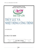 bài tập lớn thủy lực và nhiệt động công trình