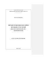 Biến đổi xã hội trong quá trình đô thị hóa vùng ven đô ( khảo sát tại huyện sóc sơn   thành phố hà nội) 
