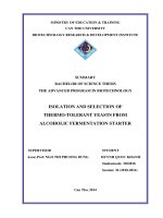 isolation and selection of thermo tolerant yeasts from alcoholic fermentation starter