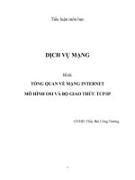 Tổng quan về mạng INTERNET mô hình OSI và bộ giao thức TCPIP
