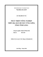 Phát triển nông nghiệp trên địa bàn huyện vũng liêm, tỉnh vĩnh long 