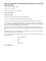 Một bạn trong lớp bị mất cặp sách khi cả lớp ra sân tập thể dục. Bạn đó viết bản tường trình để nộp cho cô giáo chủ nhiệm