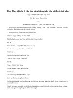 Xã em và Công ti Thiên Nông thống nhất hợp đồng đặt đại lí tiêu thụ sản phẩm phân bón, thuốc trừ sâu