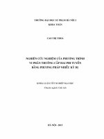 Khoá luận tốt nghiệp nghiên cứu nghiệm của phương trình vi phân thường cấp hai phi tuyến bằng phương pháp nhiễu kỳ dị 