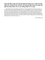 Em hãy viết đoạn văn nêu cách hiểu của bản thân về nhan đề văn bản Đấu tranh cho một thế giới hoà bình của G. Mác-két?