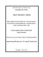 Phát triển nguồn nhân lực tại ngân hàng kỹ thương(techcombank)  chi nhánh đà nẵng 