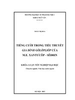 Khoá luận tốt nghiệp tiếng cười trong tiểu thuyết gia đình gôlôpliôp của me  xantưcôp sêđrin