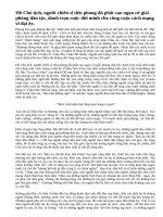 Cái nhìn của tác giả Nguyễn Ái Quốc đối với các dân tộc bị áp bức được thể hiện qua Bản án chế độ thực dân Pháp