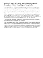 Tìm hiểu những nét lớn về cuộc đời hoạt động của Mao Trạch Đông và M. Gan-đi.