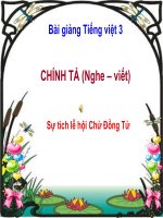 Bài giảng tiếng việt 3 tuần 26 bài chính tả   nghe   viết sự tích lễ hội chử đồng tử, phân biệt rdgi, ênênh 