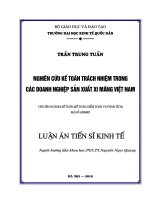 Luận án tiến sĩ  nghiên cứu kế toán trách nhiệm trong các doanh nghiệp sản xuất xi măng việt nam 