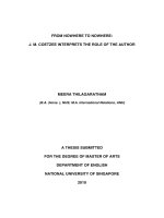 From nowhere to nowhere j m  coetzee interprets the role of the author