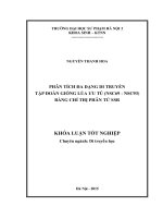 Phân tích đa dạng di truyền tập đoàn giống lúa ưu tú (NSC69   NSC93) bằng chỉ thị phân tử SSR