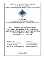 evaluation the combination between bacteria isolated from gastric juice of goat and cow rumen for sugarcane bagasse hydrolysys in vitro