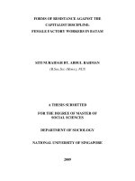 Forms of resistance against the capitalist discipline female factory workers in batam
