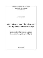 khoá luận tốt nghiệp biện pháp dạy học câu tiếng việt cho học sinh lớp 2, 3 ở tiểu học