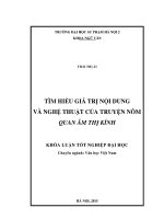 Khoá luận tốt nghiệp tìm hiểu giá trị nội dung và nghệ thuật của truyện nôm quan âm thị kính