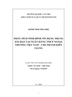 phân tích tình hình tín dụng trung dài hạn tại ngân hàng tmcp ngoại thương việt nam – chi nhánh kiên giang