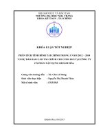 Phân tích tình hình tài chính trong 3 năm 2012   2014 và dự báo báo cáo tài chính cho năm 2015 tại công ty cổ phần xây dựng khánh hòa