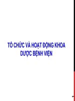Bài giảng tổ chức và hoạt động khoa dược bệnh viện 