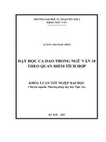Dạy học ca dao trong ngữ văn 10 theo quan điểm tích hợp 