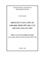 Khảo sát và sửa lỗi câu cho học sinh lớp 5 qua các bài tập làm văn viết