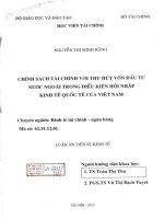 chính sách tài chính với thu hút vốn đầu tư nước ngoài trong điều kiện hội nhập kinh tế quốc tế của việt nam