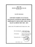 Góp phần nghiên cứu sử dụng cefazolin làm kháng sinh dự phòng nhiễm khuẩn trong phẫu thuật tim mạch tại bệnh viện việt đức