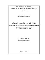Kết hợp đạo đức và pháp luật trong xây dựng nhà nước pháp quyền ở việt nam hiện nay 