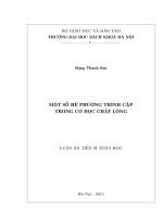 Một số hệ phương trình cặp trong cơ học chất lỏng