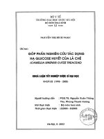 Góp phần nghiên cứu tác dụng hạ glucose huyết của lá chè (camellia sinensis o KTZE THEACEAE)