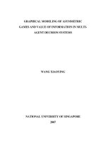 Graphical modeling of asymmetric games and value of information in multi agent decision systems